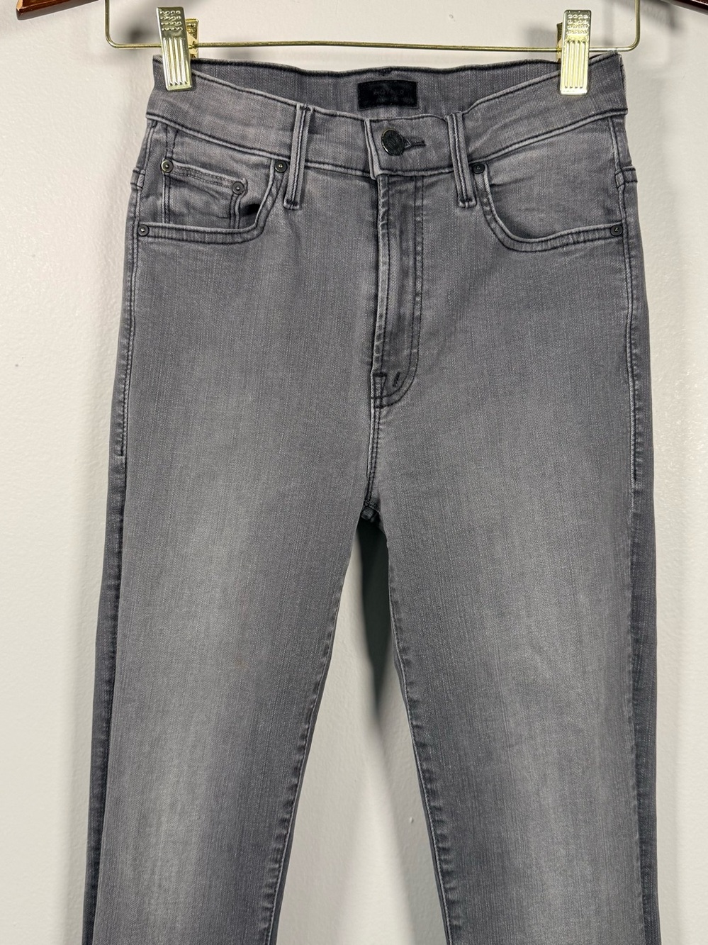 Mother Jeans The Insider Crop Step Fray Grey Dancing In The Moonlight Size 25 - Picture 3 of 15